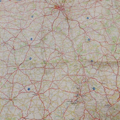 Vintage Michelin France Grandes Routes map used, 1950s-60s