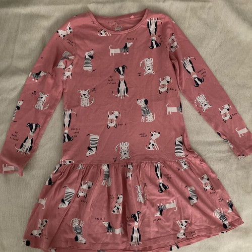 Cool Club girl dress used, size 128 cm, white and pink