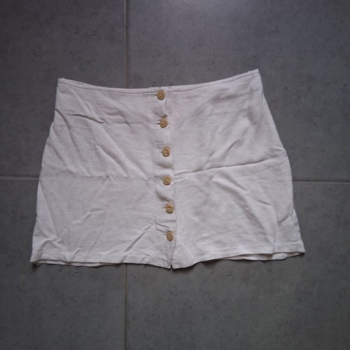 Vintage mini skirt with buttons like new, white, Sting