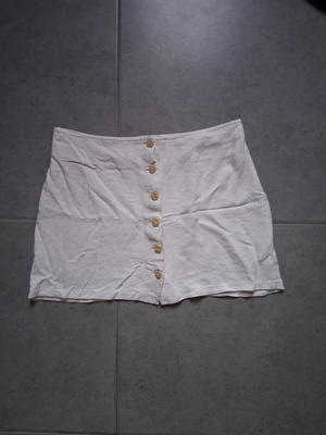 Vintage mini skirt with buttons like new, white, Sting