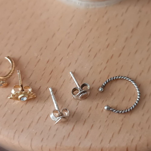 Set of 925 silver earrings like new (silver and gold plated)
