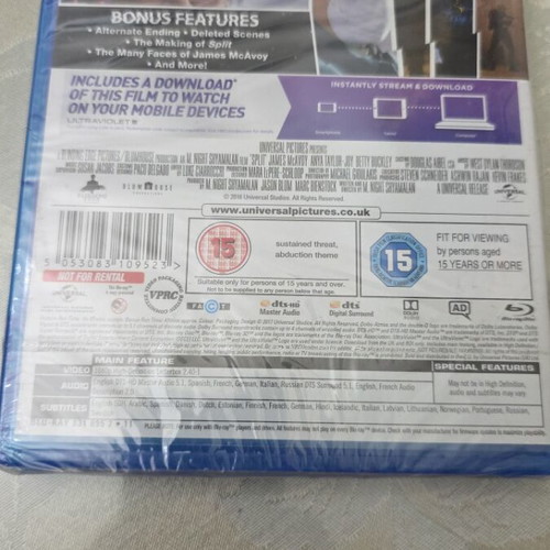 Split Blu-Ray movie new, action genre