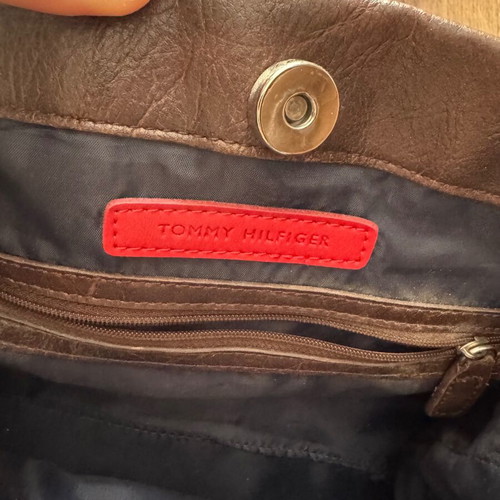 Tommy Hilfiger shoulder bag used, beige and brown