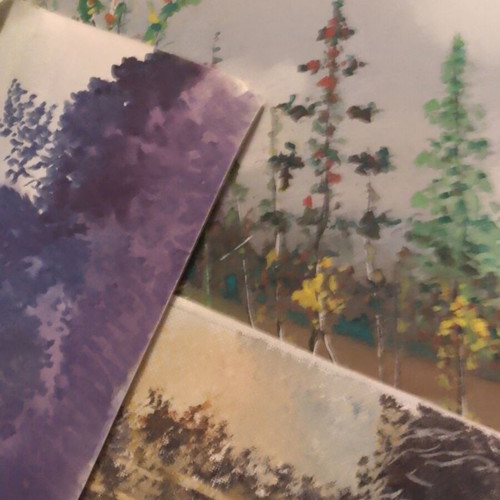 Set of 15 original landscape paintings on canvas