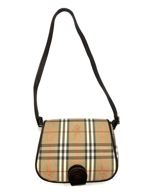 Burberry Nova Check Canvas чанта тип хиаcти употребявана, бежова