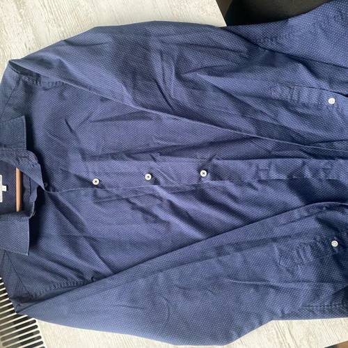 Alcott shirt blue with micro polka dots, like new, size L