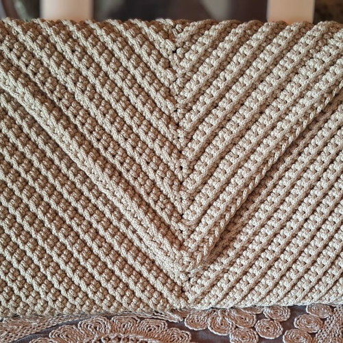 Handmade Crocheted Purse with Lining and Elastic Mesh
