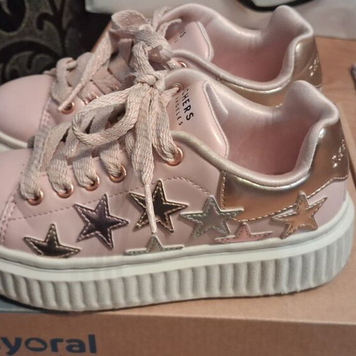 Skechers Hi Ridge girls' sneakers size 28, pink with star details
