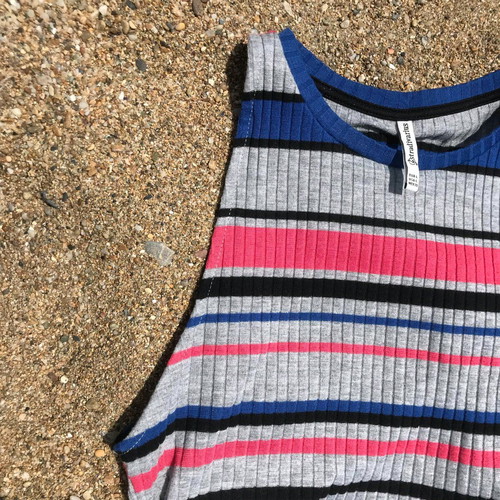 Rib Crop Top Stradivarius like new, colorful stripes, size M