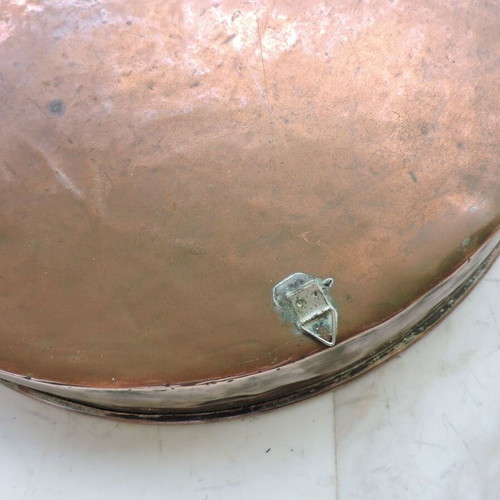 Copper tray vintage used, diameter 41 cm