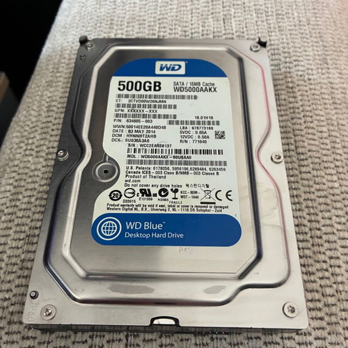 Western Digital Caviar 500GB Sata used, Retro Pc