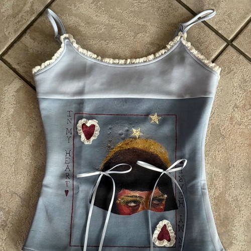 Sixth Dimension Tank Top new with lace and bows, adjustable straps
