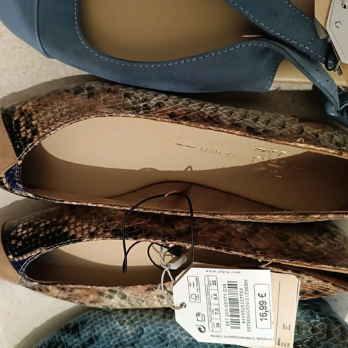 Sfera ballerinas new, pack of 3 pairs size 38, beige and blue