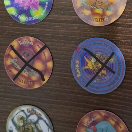 Pokemon 3D caps like new, set of 6 pieces
