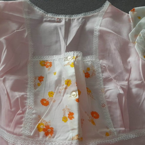 Vintage women's nightgown new old stock, size 52, pink floral