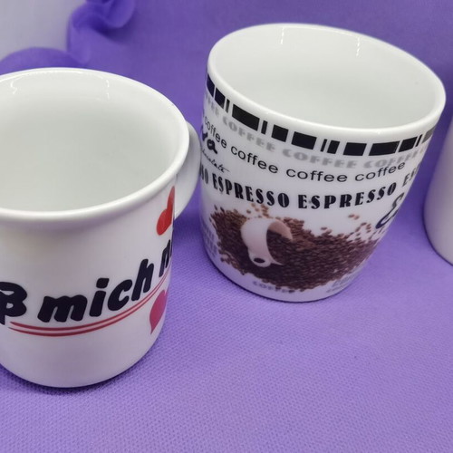Ceramic cups used, set of 4 different pieces