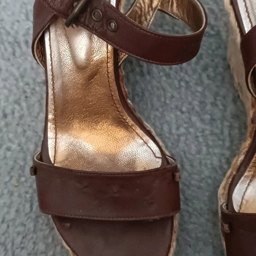 New Matic leather sandals used, platform size 38 brown