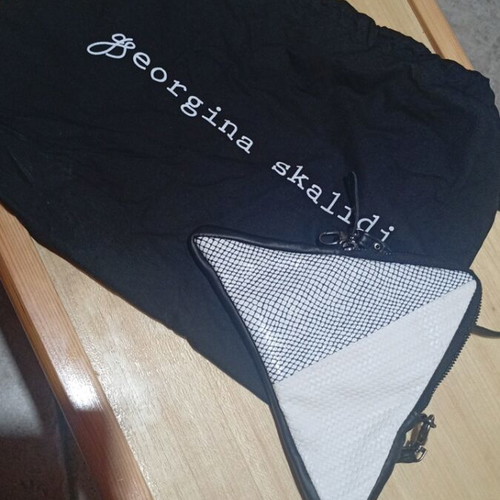 Georgina Skalidi crossbody bag like new, black with white detail
