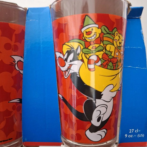 Looney Tunes Sylvester 3 Drinking Glasses new in box