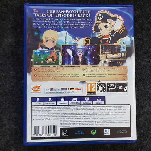 Tales of Vesperia Definitive Edition PS4 game like new