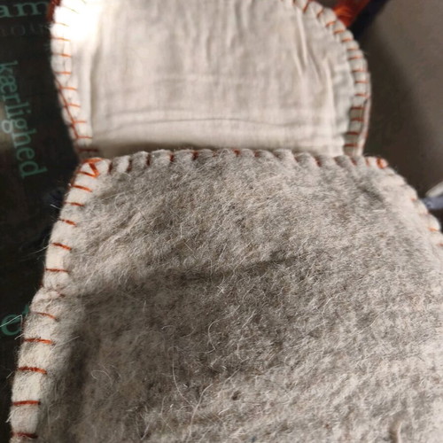 Handmade bag like new wool felt with embroidery
