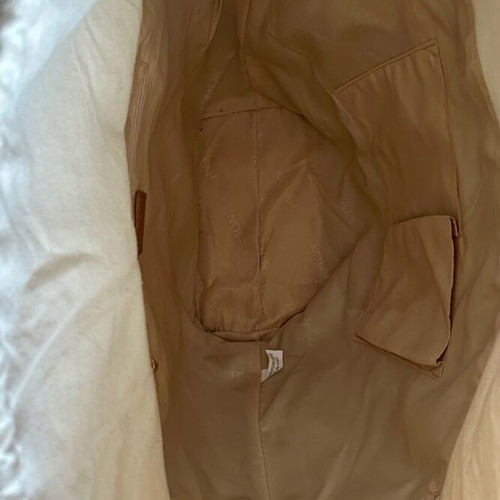 Nolan straw shoulder beach bag like new, beige-brown