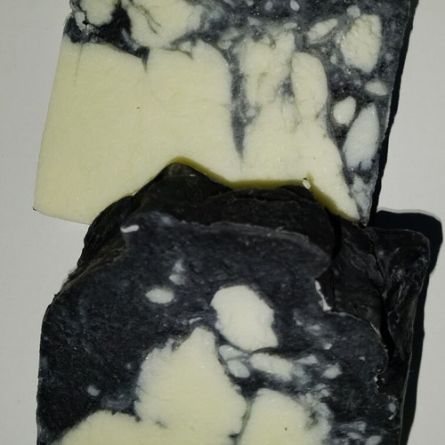 Handmade soap with activated charcoal, witch hazel, olive oil, castor oil, coconut oil & shea butter