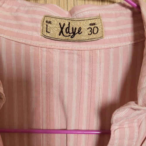 Stradivarius women's short-sleeve shirt striped white-pink like new