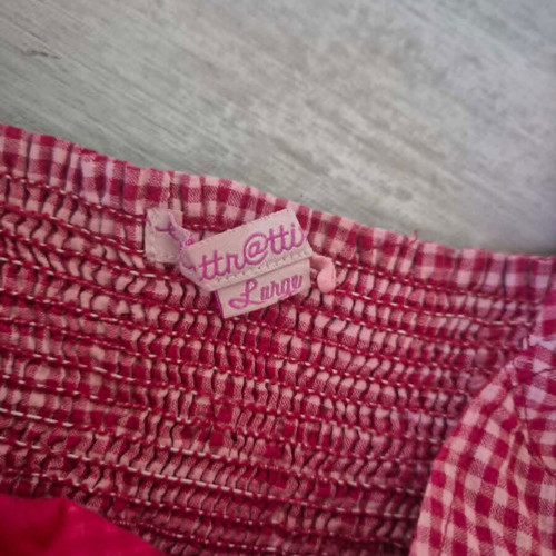 Attrattivo crop top red checkered, cotton, size Large, like new