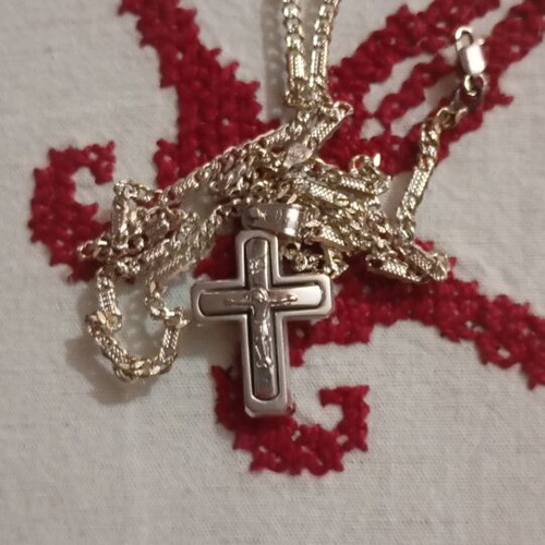 White gold cross 18k new