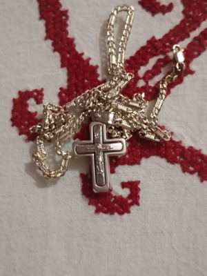 White gold cross 18k new