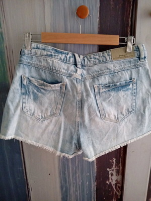 Stradivarius Shorts τζιν τιρκουάζ σαν καινούργιο, μέγεθος XL