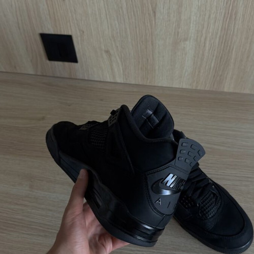 Jordan 4 Retro Black Cat sneakers like new, size 47.5, black
