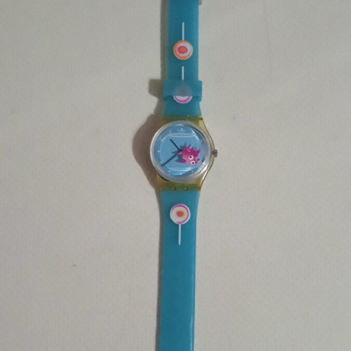 Swatch Bloop Bloop 1990 wristwatch like new, turquoise