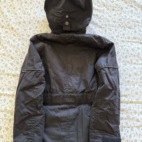 Barbour International Boys Waxed Parka Size M Used, Black