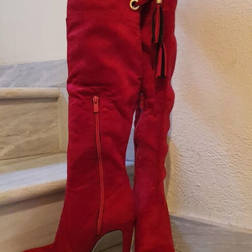 Makis Fardoulis tall boots new, wine red size 36
