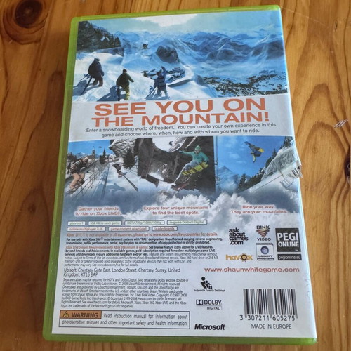 Shaun White Snowboarding Xbox 360 game like new