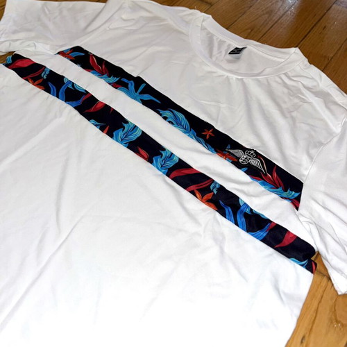 Two Striped T-shirt, size L, white
