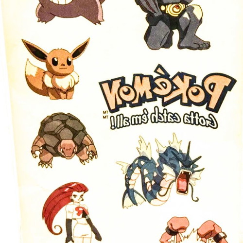 Vintage Pokémon 1999 temporary tattoos new