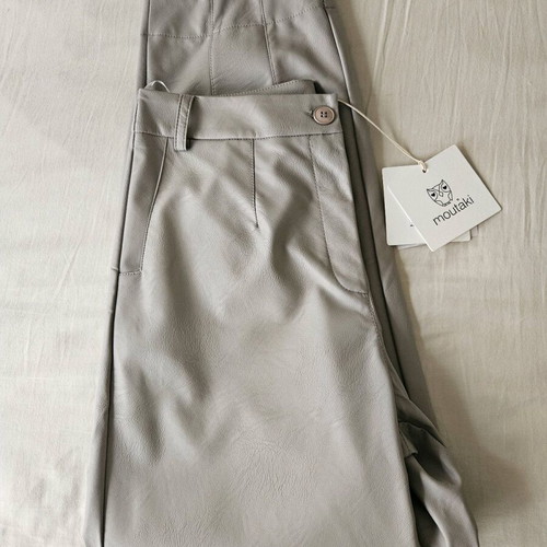 Moutaki pants gray new, leather texture, size M