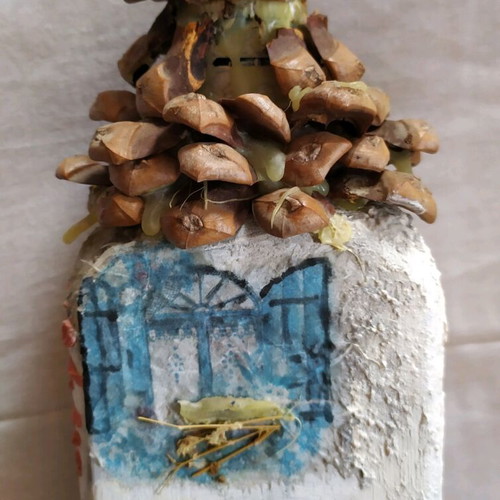 Decorative house used, made from bottle
