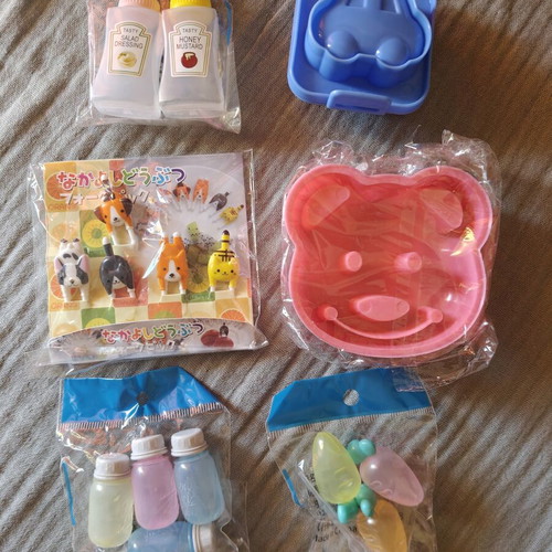 Various cutters and molds for decorating children's lunch box meals