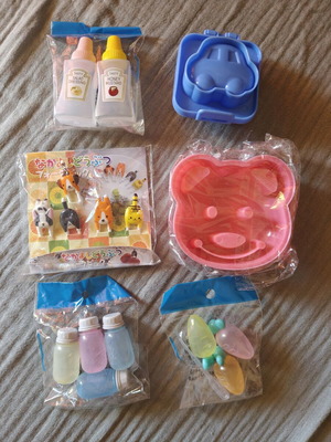 Various cutters and molds for decorating children's lunch box meals