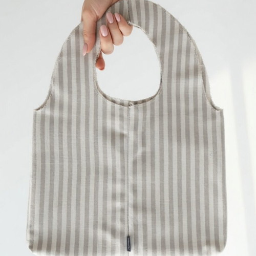 Striped shoulder bag white and grey, new