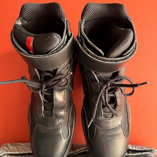 Prada black leather ankle boots like new