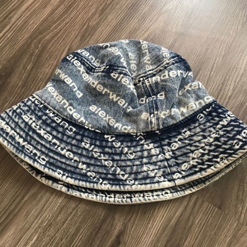 Alexander Wang denim bucket hat new, one size, white and blue