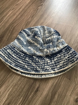 Alexander Wang denim bucket hat new, one size, white and blue