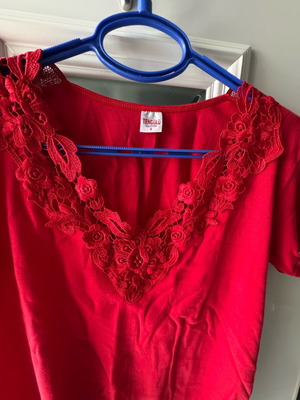 Short-sleeve blouse new, red, size M
