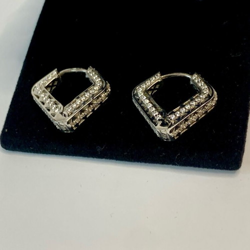 Silver volumetric earrings 925 hallmark new