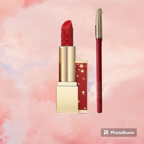 Estée Lauder set Lipstick Starlet Red limited edition and Double Wear 24H Lip Liner new